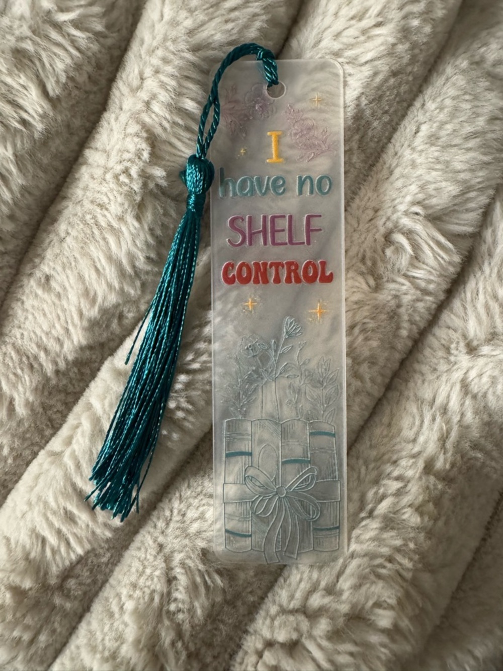 Novelty Book Lover Tassel Bookmark - Teal & Multicolor